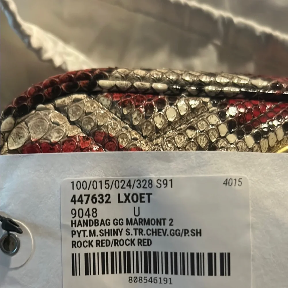 Gucci Red and Cream Snake Print Bag-crossbody-NWT - Picture 11 of 11